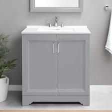 Single Sink Bath Vanity In Dove Gray