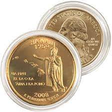 Contains 1/4 oz of.9999 fine gold. 2008 Hawaii 24 Karat Gold Quarter Denver