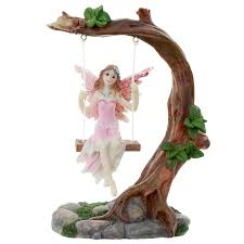 Collectable Flower Fairy Figurine Swing Fairy Figurines Fairy Garden Decor Fairy Furniture
