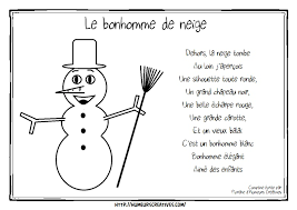 Je voudrais un bonhomme de neige. Comptine Le Bonhomme De Neige