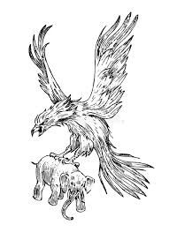 Mythical Phoenix Fire Bird Or Antique Roc Ancient Mythology Animal Creature In The Old Vintage Style Eagle With An Stock Vector Illustration Of Legend Fire 123777878