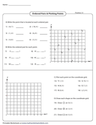 Finding distances between points that share a common coordinate given the graph. Ordered Pairs And Coordinate Plane Worksheets