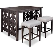 Charthouse Breakfast Bar And 2 Counter Height Backless Stools American Signature Furnitu Backless Stools Rectangular Dining Table Counter Height Dining Table
