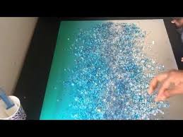 Part of my ombre series with gorgeous tones of dusty blues that melt into gray blues. Broken Glass Art Youtube In 2021 Broken Glass Art Glass Art Techniques Glitter Wall Art
