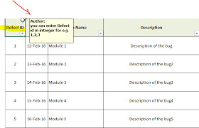 Download Free Bug Tracking Template