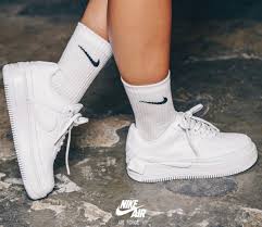 Black Air Forces With White Socks Pin By Amelia B G On I աҽɑɾ Sղҽɑƙҽɾs Ankle Socks Outfit White Nike Socks Sock Outfits