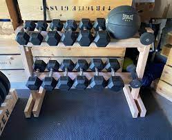 How to make a diy homemade weight tree stand to organize your weights in your home gym. Diy Dumbbell Rack Diy Home Gym At Home Gym Workout Room Home