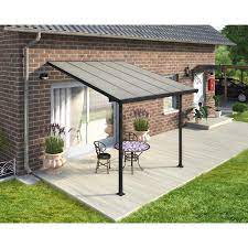 Palram 10 Ft X 10 Ft Gray Clear Aluminum Patio Cover Lowes Com In 2021 Patio Kits Patio Design Aluminum Patio Covers