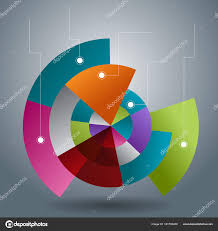 Overlapping Transparent Pie Chart Slices Stock Vector