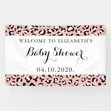 Baby Shower Animal Print Spotted Leopard Pink Banner Baby Shower Party Decorations Baby Shower Banner Pink Baby Shower