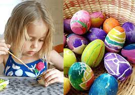Easter egg painting with toddlers. How To Paint Wooden Easter Eggs Oil Pastel Watercolor Resist Project