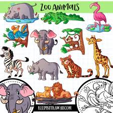 Digital download in png, eps, jpg format. Zoo Animal Black And White Clip Art Worksheets Tpt