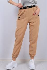23 95 Tl Krem Cep Detay Kemerli Bayan Pantolon 13160b Modamizbir Pantolon Stil Kiyafetler Kot Elbiseler