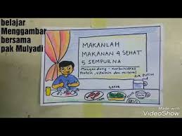 Desain poster iklan makanan jual, penting yang dipromosikan kepada pembaca tertarik. Video Menggambar Anak Sd Cara Menggambar Dan Mewarnai Poster Makan 4 Sehat 5 Sempurna Youtube
