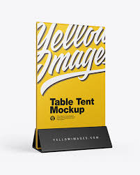 Free brand stylish business card. Plastic Table Tent Mockup In Stationery Mockups On Yellow Images Object Mockups