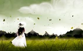 Image result for tranh vẽ cô gái buồn