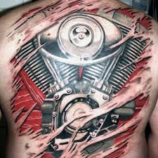 Creative harley davidson name and engine tattoo. 60 Motorcycle Tattoos For Men Two Wheel Design Ideas Tattoos For Guys Motorcycle Tattoos Biker Tattoos