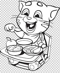 Tom coloring pages are a fun way for kids of all ages to develop creativity, focus, motor skills and color recognition. Talking Angela Coloring Book Tom Cat Talking Tom Colouring Pages Png Clipart Angle Arm Black And