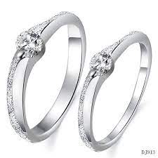 Valentine S Day Gift Korean Style Silver Platinum Couple Ring With Rhinestone Off Engagement Rings Couple Engagement Rings Affordable Favorite Engagement Rings