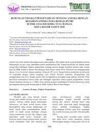 Scopri ricette, idee per la casa, consigli di stile e altre idee da provare. Hubungan Tingkat Pengetahuan Tentang Anemia Dengan Kejadian Anemia Pada Remaja Putri Di Smk Analisis Kimia Nusa Bangsa Kota Bogor Tahun 2018