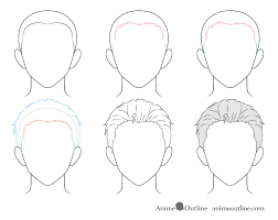 A haircut consisting of a long tuft or lock of hair left on top or on the back of the shaven head of a male orthodox hindu. How To Draw Anime Male Hair Step By Step Animeoutline