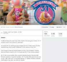 1 31 Ice Cream Scoops The 31st At Baskin Robbins Baskin Robbins Ice Cream Scoops Shopping Coupons
