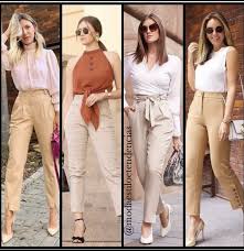 Calça Bege Feminina Combina Com Que Cor De Blusa Calca Bege Em 2020 Looks Estilosos Looks Femininos Look Fashion