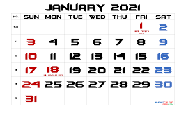 That way you can mix and match designs for the whole year and keep things fun and fresh! January 2021 Printable Calendar With Holidays Calendarex Com