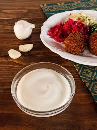 Toum Recipe For Middle Eastern Garlic Sauce Use On Shawarma Falafel Grilled Foods Vegan Garlicky Crea Garlic Sauce Recipe Recipes Garlic Dipping Sauces