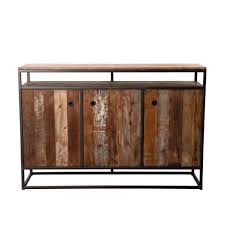 Buffet 3 portes 1 tiroir réf an 4. Buffet 3 Portes Et 1 Etagere En Teck Recycle Et Metal Appoline Maison Et Styles
