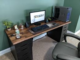 Second hand long office ir computer table. Long Time Viewer First Actual Setup Home Office Setup Gamer Room Decor Home Office Space