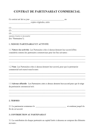 Exemple De Contrat De Partenariat Contrat De Partenariat Commercial Gratuit