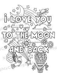 Please leave a color choice in notes to seller. I Love You To The Moon And Back Coloring Pages Part 2