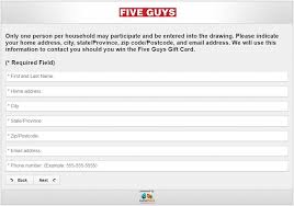 Maybe you would like to learn more about one of these? Five Guys Customer Survey Win 25 Gift Cards Every Month Sweepstakesbible
