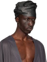 Julius Silver & Knot Beanie In Black