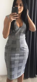 Black And White Checkered Bodycon Dress Audrey Black And White Houndstooth Checkered Midi Dress Fashion Preppy Fall Outfits Work Dresses Outfits