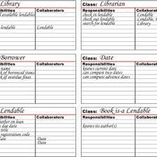 Class responsibility collaborator cards a crc card (beck & cunningham, 1989; Crc Cards For The Library Example Download Scientific Diagram