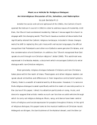 DOC) Music as a Vehicle for Religious Dialogue: An Interreligious  Discussion of Sin, Salvation, and Redemption