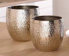 Deko Topf Hammerschlag Pflanztopf Ubertopf Blumentopf Silber Silber Deko Blumentopf Silber Blumentopf