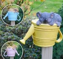 Usine de conception originale Décor de clôture de jardin Arrosoir Design  Chat Chien Koala Figurine Artisanat en polyrésine Prix usine Fabrication ...