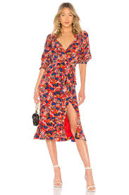 Saloni Olivia Dress In Flame Azalea