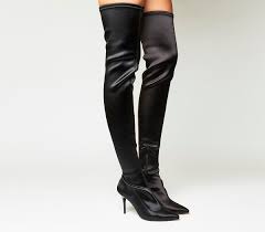 Missguided black faux suede stiletto over the knee boots $48 $96. Office Kiss And Tell Stretch Stiletto Over The Knee Boot Black Satin Stretch Knee High Boots