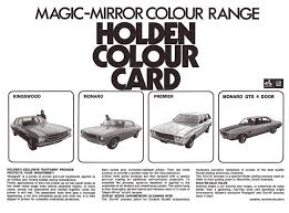 1972 Holden Paint Charts And Color Codes