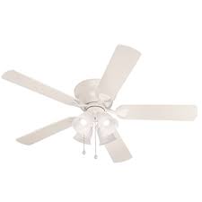 Harbor Breeze Centreville 52 In White Indoor Flush Mount Ceiling Fan 0807435 Walmart Com Walmart Com