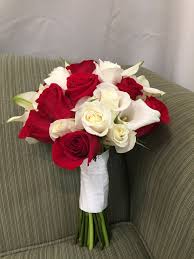 Wedding flower terminology, budget, tips and inspiration to help you make those pesky floral decisions. Red White Rose Calla Lily Bridal Wedding Bouquet Calla Lily Bridal Wedding Bridal Bouquets Red And White Roses
