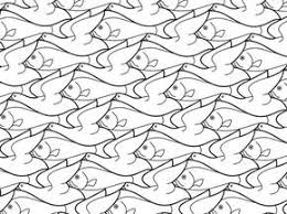 Bird Fish Tessellation By M C Escher Coloring Page Tessellation Art Escher Tessellations Escher Art