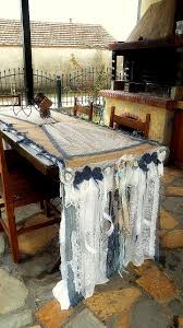 Ruffled Table Runner Denim Table Runner French Farm House Tablecloth Vintage Burlap Lace Linen D Denim Table Runner Fabric Table Runner Burlap Table Runner Diy