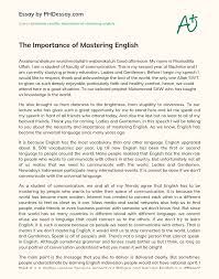 So for the purpose of communication a language is necessary. The Importance Of Mastering English Phdessay Com