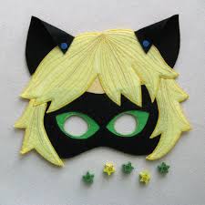 Chat Noir Mask Felt Mask Party Favor Pretend Play Black Cat Halloween Mask Cat Costume Felt Mas Felt Mask Ladybug Crafts Miraculous Ladybug Party
