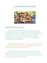 Sejarah tanah melayu semasa penjajahan portugis di kota melaka. Zaman Penjajahan Portugis Di Tanah Melayu
